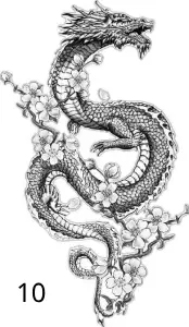 10 Dragon, Gravure Laser, Jp Laser Art.com