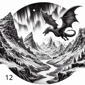 12 Dragon, Gravure Laser, Jp Laser Art.com