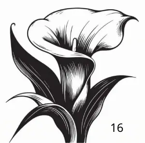 16 Fleur D Arum, Déco, Gravure Laser, Jp Laser Art.com