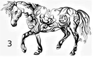 Cheval Art Deco, Gravure Laser, Jp Laser Art.com (1)