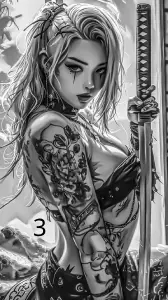 Heroine Avec Sabre, Fantasy, Gravure Laser, Jp Laser Art.com