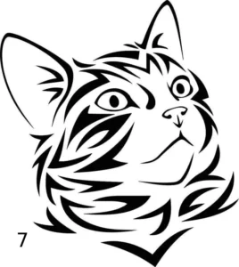 Tête De Chat Style Pochoir, Jp Laser Art.com