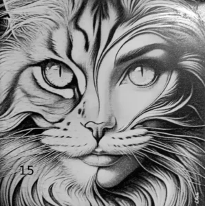 Tete Mi Chat Mi Femme, Gravure Laser, Jp Laser Art.com (1)