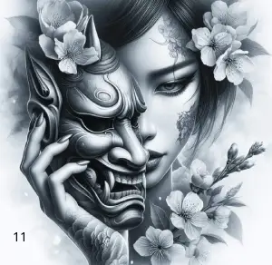 11 Visage Avec Masque, Déco, Jp Laser Art