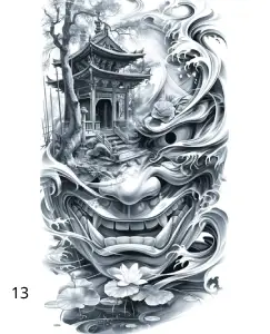 13 Visage Démon, Déco, Jp Laser Art