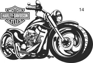 14 Moto, Harley, Déco, Jp Laser Art