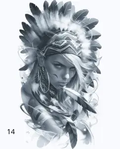 14 Visage Indienne, Déco, Jp Laser Art