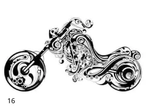 16 Moto, Chopper, Tribal, Déco, Jp Laser Art