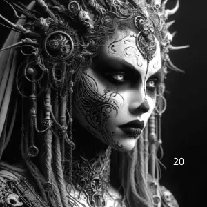 20 Visage Fantasy, Déco, Jp Laser Art