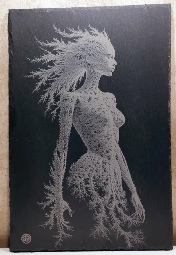 Gravure Sur Ardoise, Femme Fractale, Cadeaux Personnalisables, Cadeau Unique, Gravure Laser,jp Laser Art