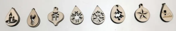 Bon01, Boucles D Oreilles De Noel, Boucles D Oreilles De Noel Personnalisables, Boucles D Oreilles En Bois, Jp Laser Art, 3