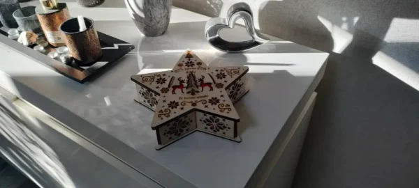 Boîte De Noël En Bois, Boîte De Noël, Cadeau De Noël, Cadeau Unique, Boîte De Noël Fat Main, Gravure Laser, Jp Laser Art, 2