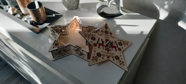 Boîte De Noël En Bois, Boîte De Noël, Cadeau De Noël, Cadeau Unique, Boîte De Noël Fat Main, Gravure Laser, Jp Laser Art, 3