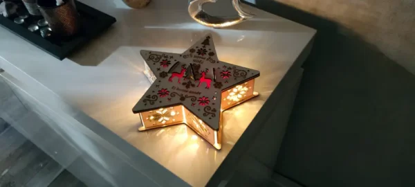 Boîte De Noël En Bois, Boîte De Noël, Cadeau De Noël, Cadeau Unique, Boîte De Noël Fat Main, Gravure Laser, Jp Laser Art, 4