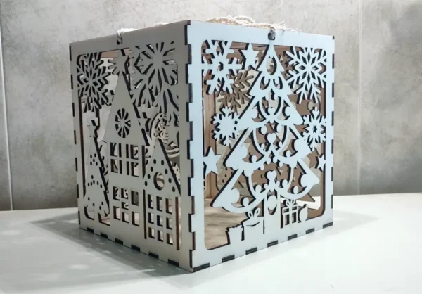 Grande Boite De Noël En Bois, Boîte De Noeël En Bois, Cadeau De Noël, Jp Laser Art,3