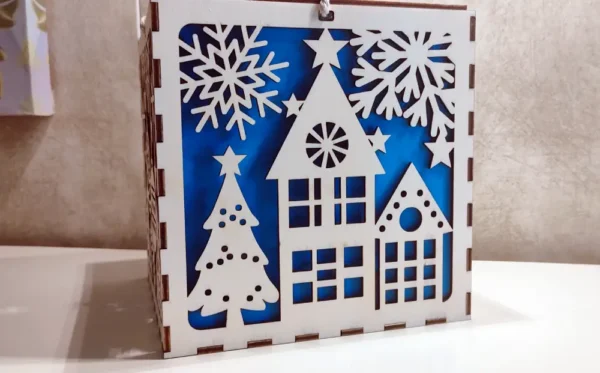 Grande Boite De Noël En Bois, Boîte De Noeël En Bois, Cadeau De Noël, Jp Laser Art,6