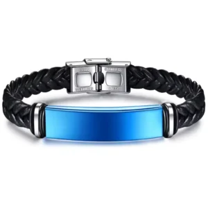 Bracelet en acier inoxydable et cuir