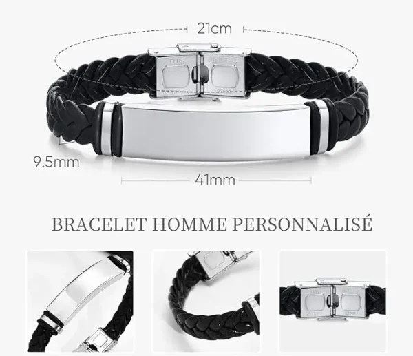 Bracelet En Acier Inoxydable, Bracelet Personnalisé, Gravure Laser, Jp Laser Art, 5