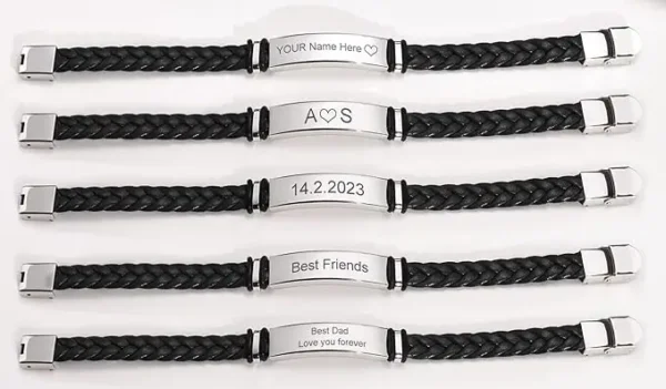 Bracelet En Acier Inoxydable, Bracelet Personnalisé, Gravure Laser, Jp Laser Art, 6
