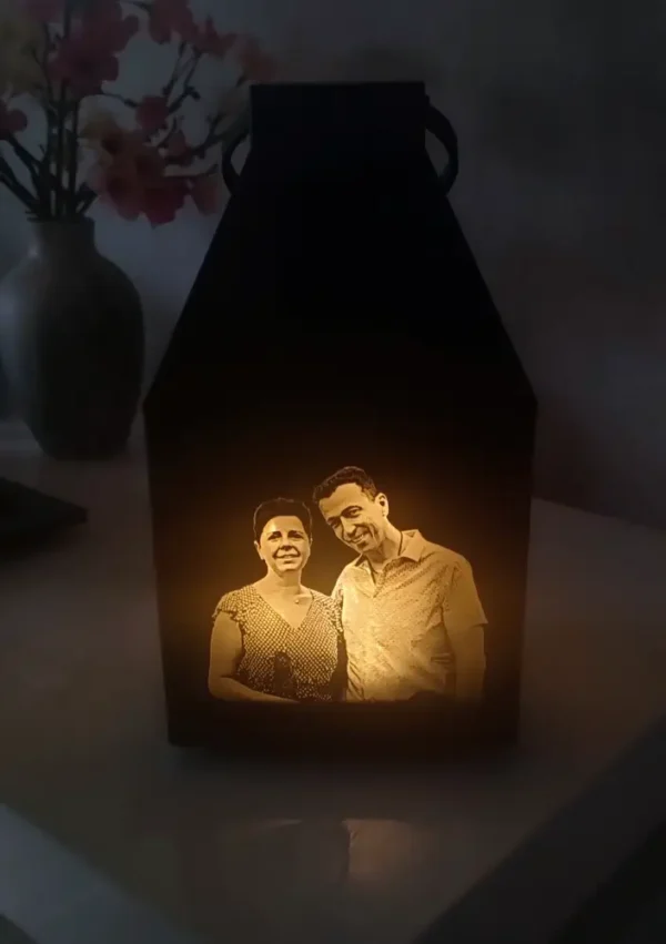 Lanterne, Lanterne Personnalisée, Cadeau Personnalisé, Cadeau Unique, Lanterne Noire, Jp Laser Art