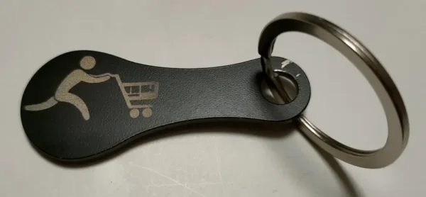Porte Clé Personnalisé, Porte Clé Jeton De Caddy, Porte Clé En Acier Inoxydable, Jp Laser Art, 2