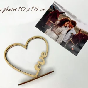 Cadre photo en forme de coeur personnalisable