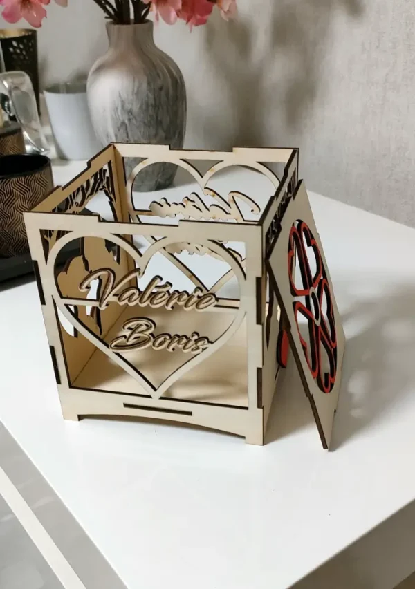 Saint Valentin, Photophore En Bois, Photophore Personnalisé, Cadeau De Saint Valentin Personnalisé, Jp Laser Art, 1