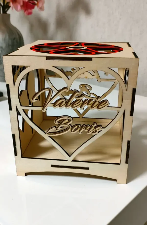 Saint Valentin, Photophore En Bois, Photophore Personnalisé, Cadeau De Saint Valentin Personnalisé, Jp Laser Art, 3