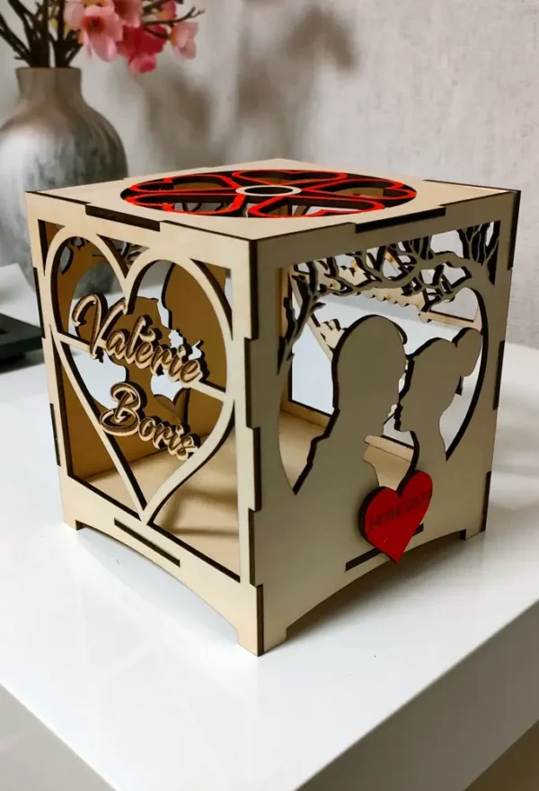 Saint Valentin, Photophore En Bois, Photophore Personnalisé, Cadeau De Saint Valentin Personnalisé, Jp Laser Art, 4