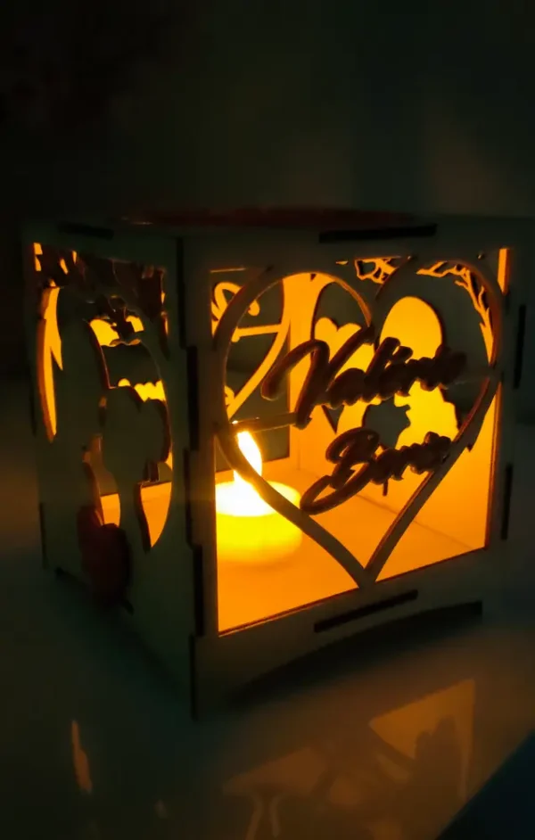 Saint Valentin, Photophore En Bois, Photophore Personnalisé, Cadeau De Saint Valentin Personnalisé, Jp Laser Art, 5