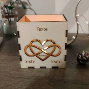 Photophore saint valentin personnalisé