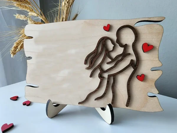 Saint Valentin, Plaquette Décorative, Cadeau Personnalisé, Cadeau De Saint Valentin, Gravure Laser, Jp Laser Art, 2
