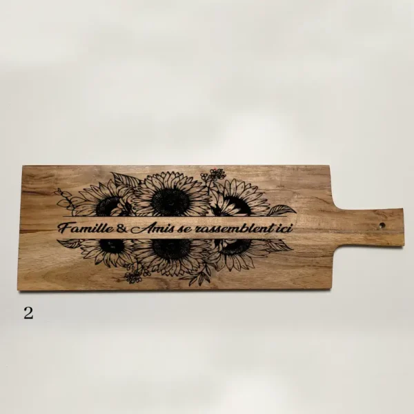 Plateau en acacia, plateau personnalisé, plateau en bois personnalisé, jp laser art, 2