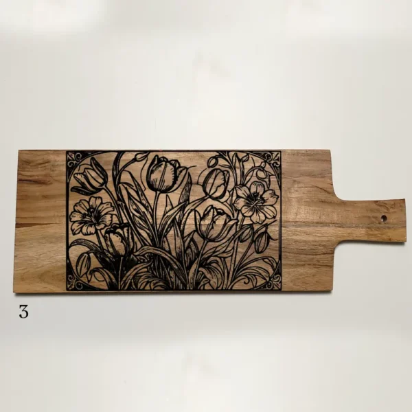 Plateau en acacia, plateau personnalisé, plateau en bois personnalisé, jp laser art, 3