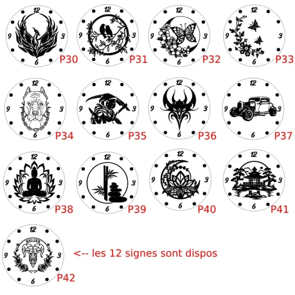 Horloge personnalisée 30 41, jp laser art