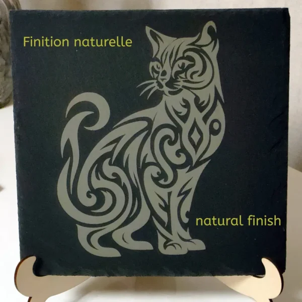 Ardoise chat 20x20, jp laser art, 2