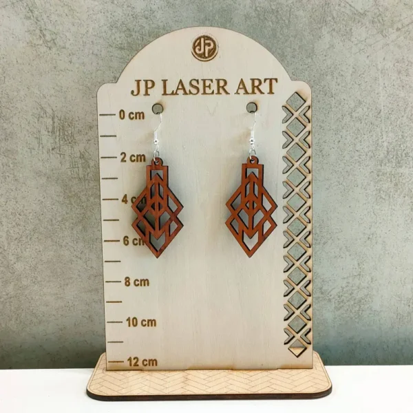Bo 01, boucles d'oreilles bois, yaille, jp laser art