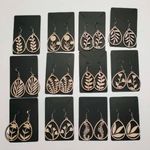 Boucles d’oreilles en bois  » Les végétales «