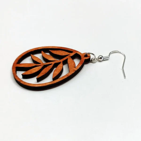 Boucles d'oreilles en bois, les végétales, jp laser art, 6