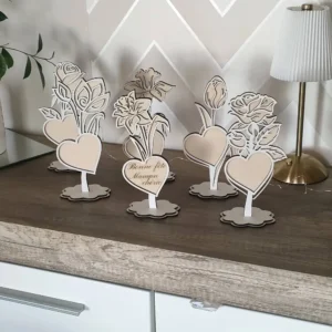 Fleurs en bois personnalisées pour la fête des mères