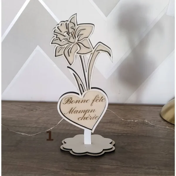 Cadeau fête des mères personnalisé, fleur en bois personnalisée, fête des mères, cadeau fête des mères personnalisé, jp laser art, 2 (1)