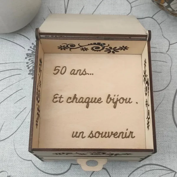 Boite bijoux, boite bijoux bois, noite bijoux personnalisée, jp laser art, 2