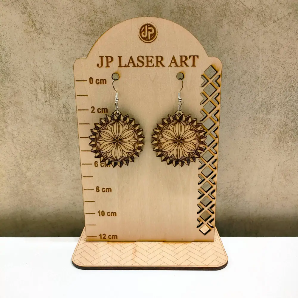 Boucles d oreilles en bois, bijoux mandala, bijoux en bois, boucles d oreilles mandala, jp laser art, 7