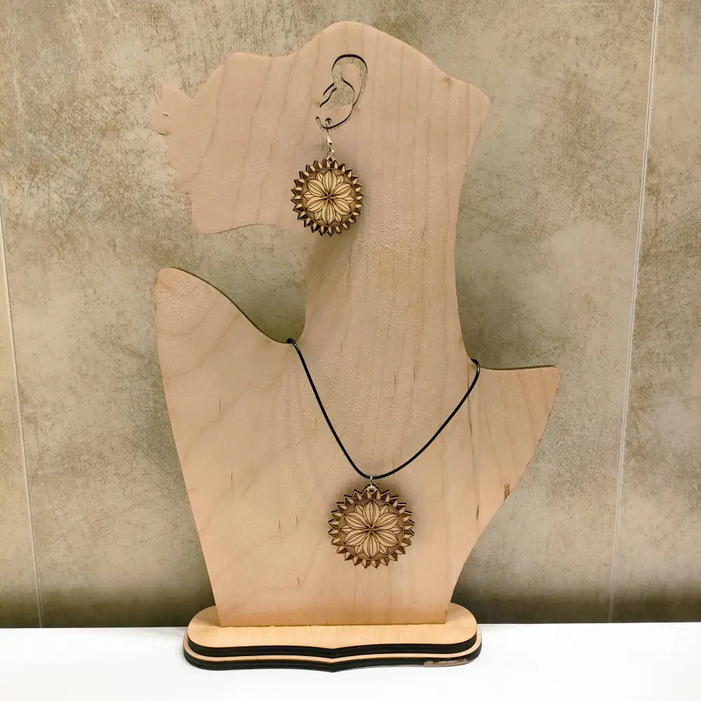 Boucles d oreilles en bois, bijoux mandala, bijoux en bois, boucles d oreilles mandala, jp laser art, 9
