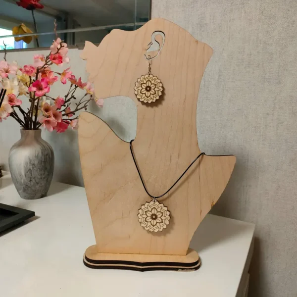 Boucles d oreilles en bois, mandala, bijoux mandala, jp laser art, 2