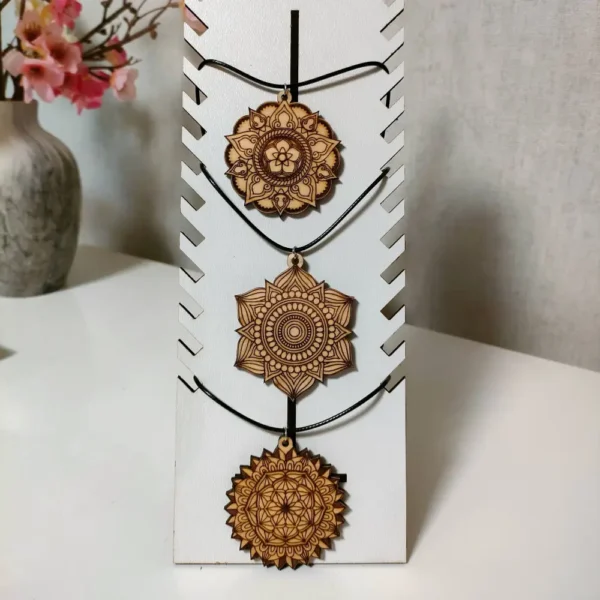 Boucles d oreilles en bois, mandala, bijoux mandala, jp laser art, 4