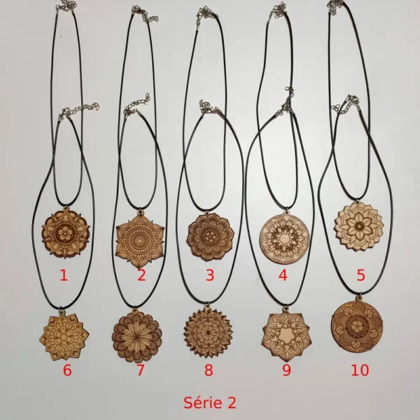 Boucles d oreilles en bois, mandala, bijoux mandala, jp laser art, 6