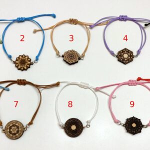 Bracelet en bois mandala  » série 1 «