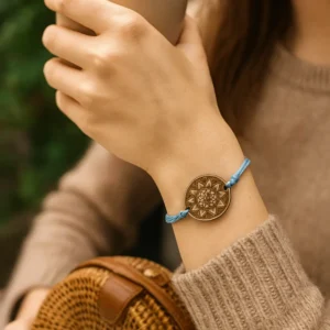 Bracelet en bois mandala  » série 3 «