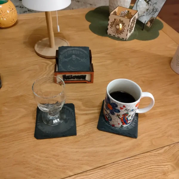 Sous verres ardoise, sous verres avec boite, halloween, jp laser art.com, 10